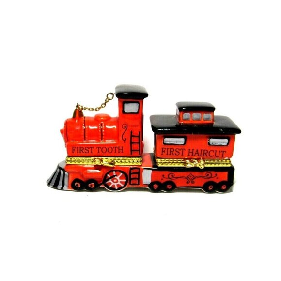 Mudpie Train Trinket Box First Tooth First Haircut - Picture 3 of 6